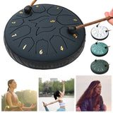 6 Inch 11 Notes Hand Pan with Bag Music Book Drum Mallets Percussion Instruments for Yoga Meditation Unique Gift