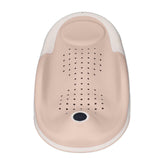 Foldable Baby Bath Support with Thermometer Slip Resistant Ergonomic Infant Bath Support Tub Pink