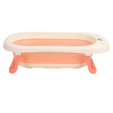 Collapsible Baby Bathtub Temperature Sensing Drain Hole Prevent Slipping Baby Bath Tub L Pink