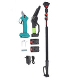 Electric Pruner Kit Cordless 2.5cm Pruning Shears 6in Mini Chainsaw with 2.5m Extension Ploe 3.0Ah Batteries AC100240V EU Plug