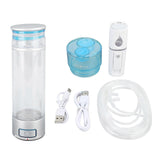 Hydrogen Water Bottle Rechargeable Portable 350ml Smart Hydrogen Rich Water Cup with Nasal Tube for Home Travel Office