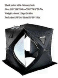 (Chimney hole black) con Outdoor 3-4 person 4 Season Camping Sauna Tent Thickened Automatic Winter Ice Fishing Tent Window/Chimney Hole Car Portable well
