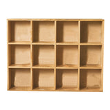 12 Grids Action Figure Wooden Storage Shelf Figure Wood Shadow Box Shelf Organizer for Bedroom Living Room Study With Back Panel