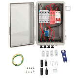 PV Combiner Box DC 500V 4 String Input Waterproof with 15A Fuse 63A Circuit Breaker