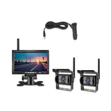 7InWireless Monitor Waterproof Vehicle 2 Backup Camera Kit TFT LCD Monitor Parking Assistance for Bus Houseboat Truck RV