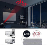 Projection Digital Alarm Clock For Bedrooms, Radio Alarm Clock With Projection On Ceiling, Dual Alarms, Usb Charger Port, Temperature   Humidity Displ