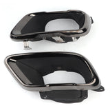 Exhaust End Pipe Trim,Pair Chrome Black Exhaust Tail Throat Trim Car Exterior Parts Exceptional Value