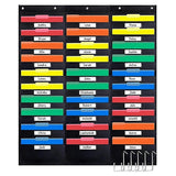 30 Pocket File Pocket Chart 42inch Wide X 47inch Tall Versatile Wall Hanging File Folder Organize