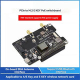 For Raspberry Pi 5 PCIe to M.2 E KEY with PoE HAT+ Expansion Board RTL8822CE Dual Band Wireless Netw