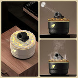 (Black  White) 2PCS Mini Cannon Humidifier Aroma Diffuser with 2 Modes 7 Colors LED Timesr and Adjustable Settings
