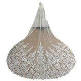 Lace Bridal Veil with Long Tail And Easy To Wear Hair Comb Cathedral Drop Veil For Wedding Ceremonies and Photography