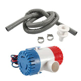 Marine Bilge Pump 12V 1100GPH Drain Kit for Boat Seaplane Motor Houseboat Mini Electric Water Pump
