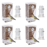 4X No Mess Bird Feeders Anti Spill Bird Feeder for Cage Bird Water Dispenser Included Parrot Automat