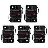 Waterproof Circuit Breaker,with Manual Reset,12V-48V DC,for Car Marine Trolling Motors Boat Power Pr