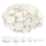 320 Plug Hole Plugs, Hole Cover Snap-In Keyhole Plugs,(White)