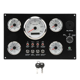 5 Gauge Instrument Panel 7 Colors Backlight 3000RPM Maximum Oil Pressure Voltage Display For Marine Boat Yacht 24V
