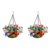 Artificial Hanging Flowers in Basket for Patio Lawn Garden Decor, for the Decoration of Outdoors and