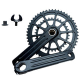 (Not included in BB) Road Bikes 165mm Crank Arm Crankset Double Speed Round 34T-50T Chainring Hollows Integrated Crankset for 9/10/11 Speed
