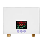 (White) Under Sink Tankless Electric Hot Water Heater with Automatic Temperature Control Wall Mounted 5500W Water Heater  White