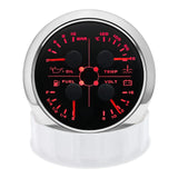 4 In 1 Multifunction Gauge 85MM Fuel Pressure Measurement Oil Pressure Gauge Fuel Level Water Temp Meter Voltmeter with Alarm