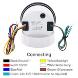 4 In 1 Multifunction Gauge 85MM Fuel Pressure Measurement Oil Pressure Gauge Fuel Level Water Temp Meter Voltmeter with Alarm