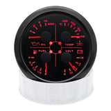 4 In 1 Multifunction Gauge 85MM Fuel Pressure Measurement Oil Pressure Gauge Fuel Level Water Temp Meter Voltmeter with Alarm