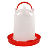 4 Pcs Poultry Bird Drinking Water Fountain 1.5L Drinker Bucket White Barrel Red Base Poultry Chicken feeding & watering supplie
