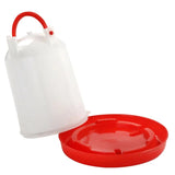 4 Pcs Poultry Bird Drinking Water Fountain 1.5L Drinker Bucket White Barrel Red Base Poultry Chicken feeding & watering supplie
