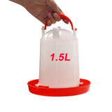 4 Pcs Poultry Bird Drinking Water Fountain 1.5L Drinker Bucket White Barrel Red Base Poultry Chicken feeding & watering supplie