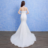 Wholesale 2021 new bride wedding fashion lace fishtail skirt Slim Skinny tail wedding dress D92