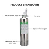 1/2L Aquarium system Stainless Steel CO2 Cyder Generator System Carbon Dioxide Reactor Kit For Plant Fish