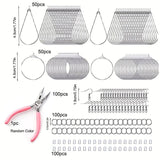 400pcs Earring Making Kit Beading Hoop Earring Component Accessories Hooks Jump Rings Loop and Earring Backs for Jewelry Making