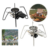 3300W Stainless Steel Camping Stove - Firepower, Burners Adjustable, Portable Spider Furnace for Outdoor Tourist Cooker