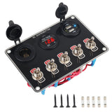 24V 12V Rocker Toggle Switch Panel USB Charger 3.0 ON/Off Control RV Camping Car Boat Accessory Cigar Lighter Adapter Voltmeter