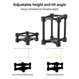 Desktop Audio Shock Absorber Bracket Removable Monitor Stands for 5/6/8-inch Speaker