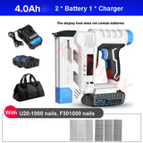 21V Rechargeable Electric Shooter Straight Door Code Air Nails F30 Lithium Battery Nail Gun Nailer