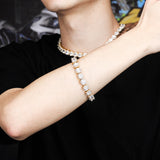 Hip-hop square zircon trendy bracelet