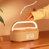 Desk Lamp Wireless Charging Speaker Digital Alarm Clock With Wireless Charger Clock Radio Night Light Dual Speakers Home Bedside