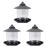 3X Panorama Bird Feeder, Hexagon Shaped with Roof Hanging Bird Feeder for Garden Yard Decoration (Gr