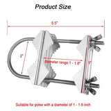 Top-Double Antenna Clamp V Jaw Block With U Bolts Heavy Duty Anti-Rust To Mast Mount Bracket Kit For TV,CB(6 Set)
