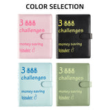 100 Envelopes Money Saving Challenge Budget Binder PU Leather Cover with Cash Envelope PVC Pocket Zipper/Digital Stickers
