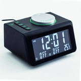 1pc Portable Travel Dual Alarm Clock Radio, Dual USB Output, Natural Sound Accompanying Sleeping Radio Alarm Clock (No Battery)