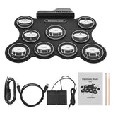 Electronic Drums 9 Pads Digital Electronic Drum Compact Size Usb Foldable with Sticks Students Beginner Gift Digital Drum Kits