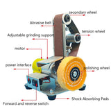 110V-220V Multifunctional Desktop Micro Mini Electric Belt Machine DIY Polishing Machine Fixed Angle Grinder