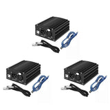 3X 1-Channel 48V Phantom Power Supply with XLR 3 Pin Microphone Cable for Condenser Microphone Music