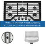 5PCS W11366438 Oven Range Assembly Replacement for Whirlpool Knob AP6888134 W11084623 Stove Knobs