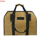 Waxed Canvas Bag Large Capacity Firewood Carrier Bag Outdoor Camping Firewood Bag Home Storage Bag Package Supplies