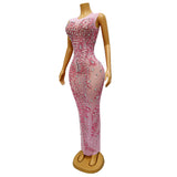 2024 New Hot Selling Skin Color First Love Skirt, Elegant and Luxury Sweet Party Evening Dress with Diamond Pattern