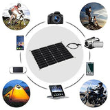 100W 18V Monocrystalline Silicone Cell Solar Panel Kit with Controller - Power Bank for Phone, Car, Yacht.