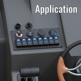 DaierTek Marine Boat Waterproof 8 Gang 12V Rocker Switch Panel Blue LED Lighted for Automotive Car Truck